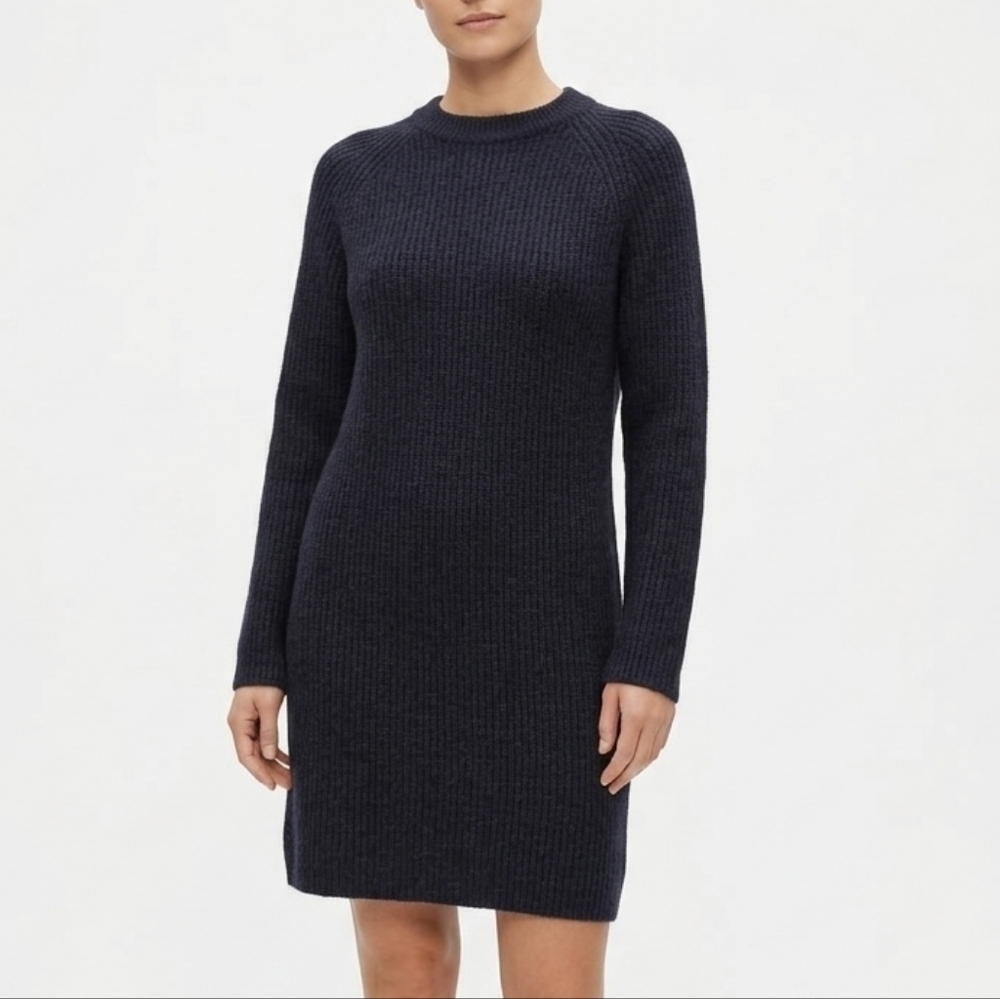 COS Blue Knit Sweater Dress - Women's Size M - Minimalist Model Off Duty